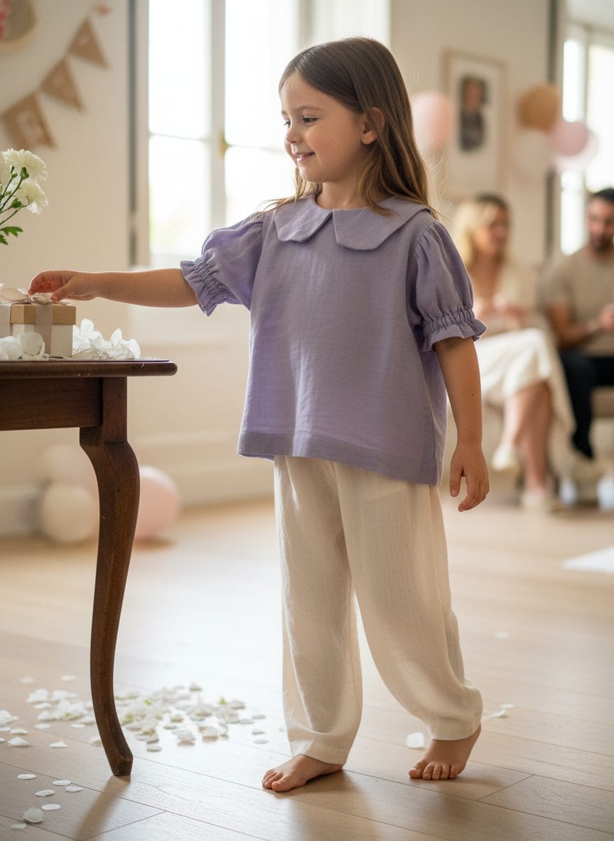 Abito elegante Farway Milano lilla e lavanda per una cerimonia